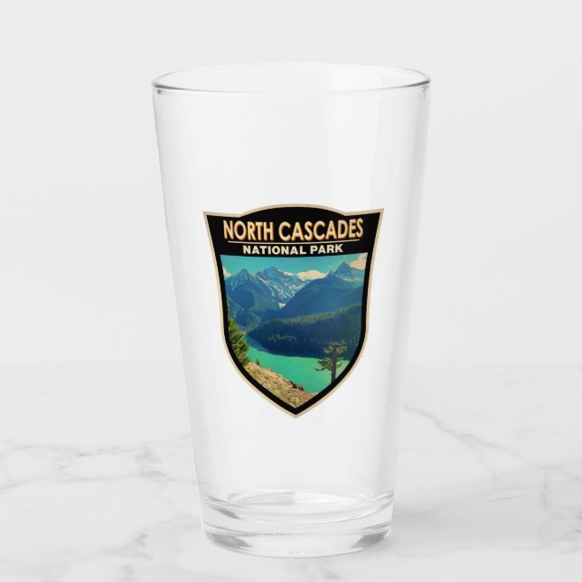 North Cascades National Park Washington Watercolor Glas (Vorderseite)