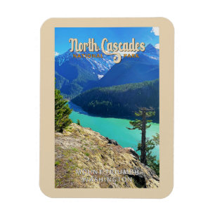 North Cascades National Park Washington Watercolor Magnet