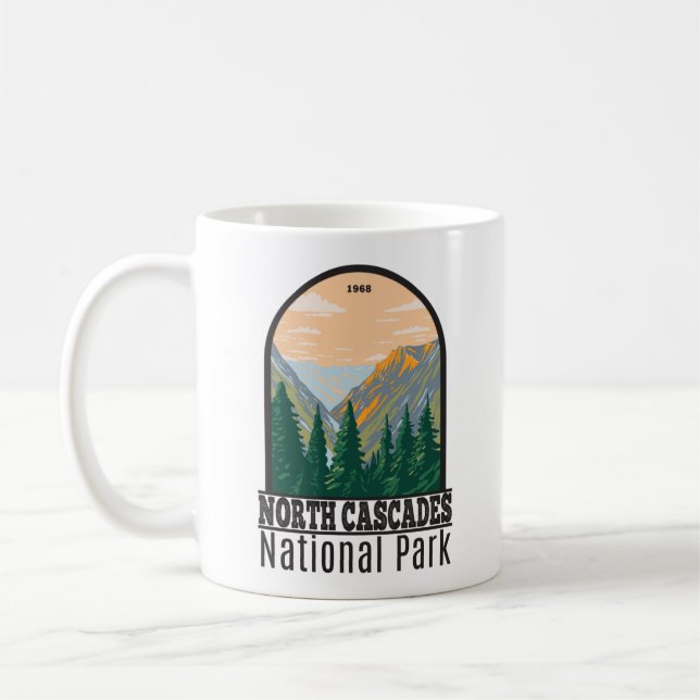 North Cascades Nationalpark Washington Vintag Kaffeetasse (Links)