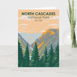 North Cascades Nationalpark Washington Vintag Karte