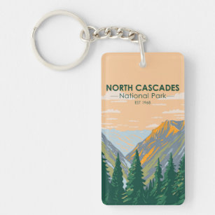 North Cascades Nationalpark Washington Vintag Schlüsselanhänger