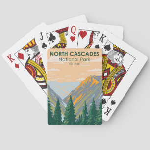 North Cascades Nationalpark Washington Vintage Spielkarten