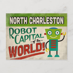 North Charleston South Carolina Robot - Funny Postkarte