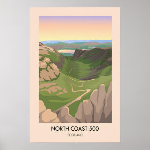 North Coast 500 Schottland Bealach na Bà Reise Poster