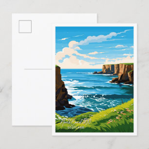 North Coast 500 Schottland Reise Illustration Postkarte