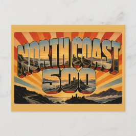 North Coast 500 Schottland Vintage Reise Kunst Postkarte