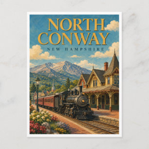 North Conway New Hampshire Scenic Railroad GeoSaga Postkarte