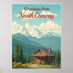 North Conway, New Hampshire – Weiße Berge Poster