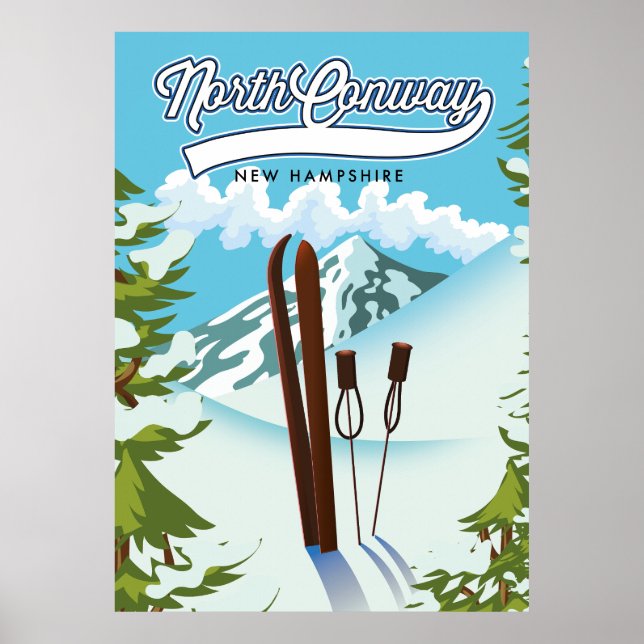 North Conway New Hampshire, zum Skifahren Poster (Vorne)
