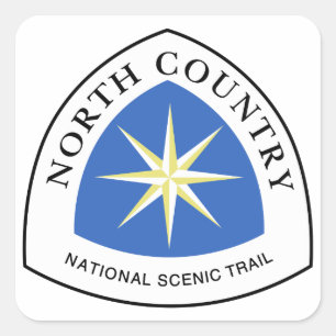 North Country Trail Sign, USA Quadratischer Aufkleber