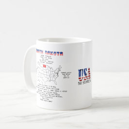 North Dakota American Staat auf einer Karte und Ei Kaffeetasse