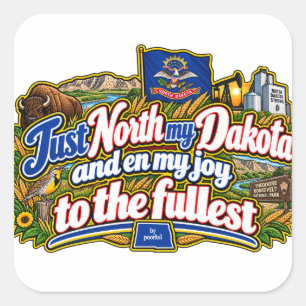 North-Dakota-Aufkleber Quadratischer Aufkleber