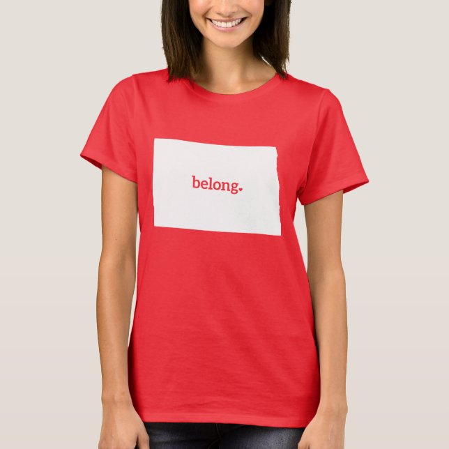 North Dakota Belong Staat Map T-Shirt (Vorderseite)