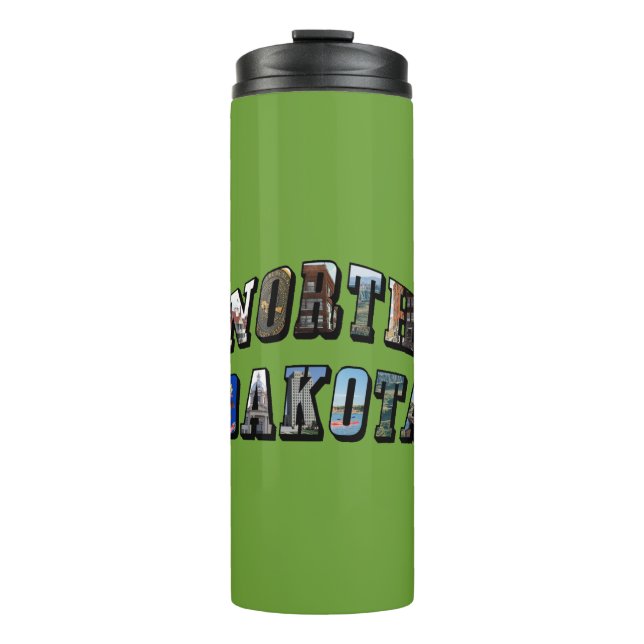North-Dakota-Bildtext Thermosbecher (Vorderseite)