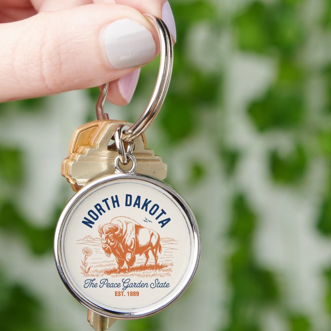 North Dakota Bison | The Peace Garden State Schlüsselanhänger (Von Creator hochgeladen)