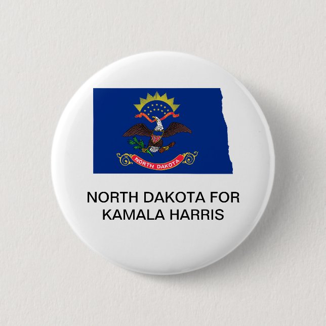NORTH DAKOTA für Kamala Harris 2024 Button (Vorderseite)