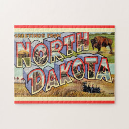North Dakota Greetings 11x14 Postkarte Puzzle