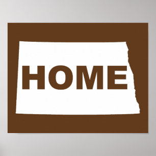 North-Dakota-Heimat-weg-von-State-Poster-Schild Poster