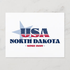 North Dakota in Rot, Weiß und Blau Postkarte