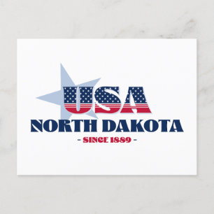 North Dakota in Rot, Weiß und Blau Postkarte