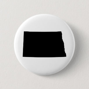 North Dakota in Schwarz und Weiß Button