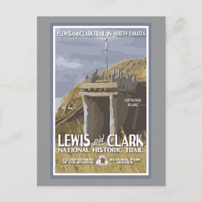 North Dakota, Lewis und Clark Trail, Postkarte (Vorderseite)