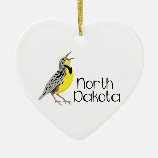 North Dakota Meadowlark Keramikornament (Vorne)