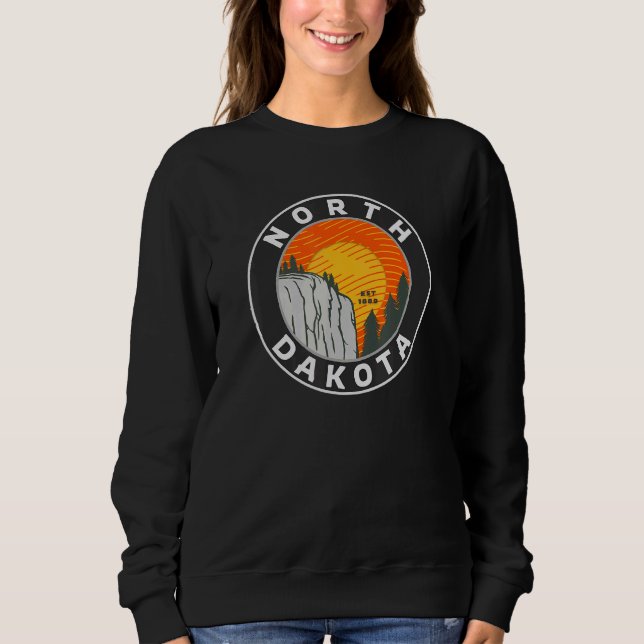 North Dakota Mountain cliff Sweatshirt (Vorderseite)
