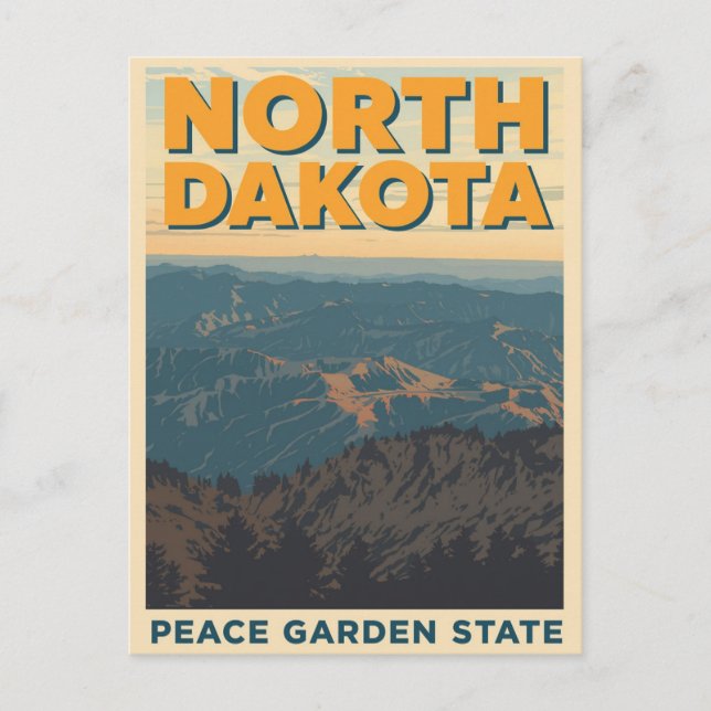 North Dakota Mountain View Postkarte (Vorderseite)
