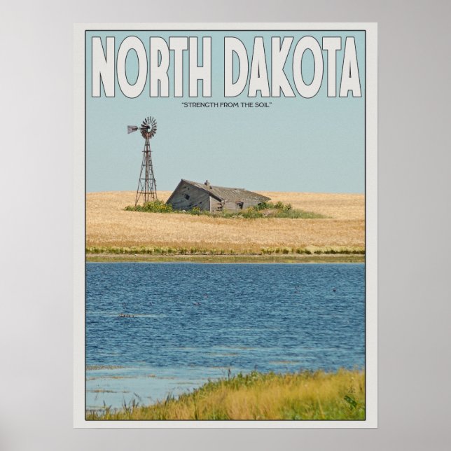North Dakota - Old Farmstead - White Poster (Vorne)