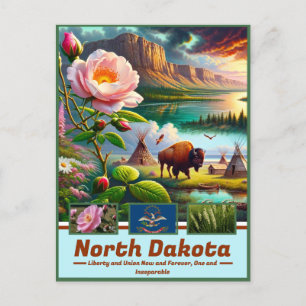 North Dakota Panorama: Landschaftliche Reise Postkarte