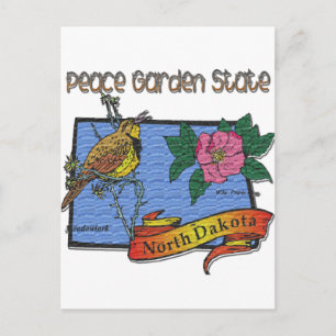 North Dakota Peace Garden State Lark Rose Postkarte