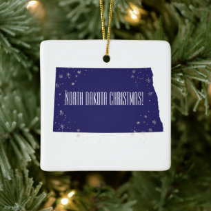 North Dakota Personalisierte Weihnachten Keramikornament
