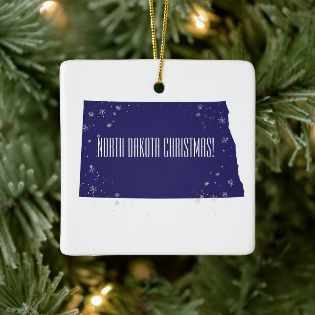 North Dakota Personalisierte Weihnachten Keramikornament (Baum)