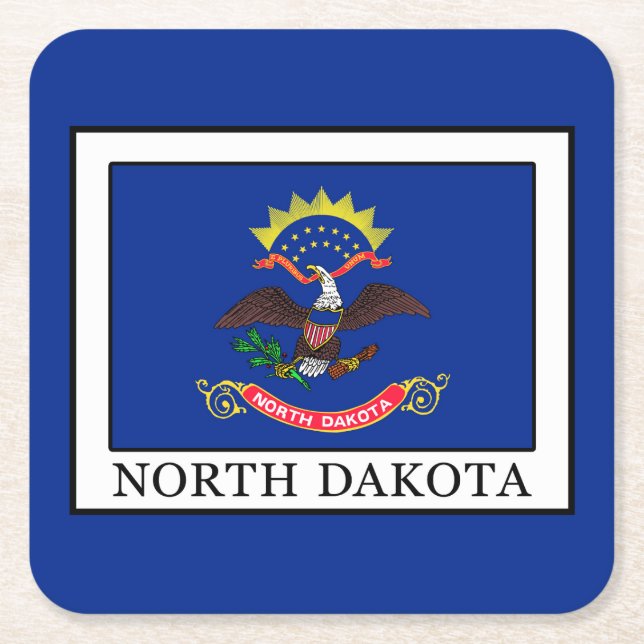 North Dakota Rechteckiger Pappuntersetzer (Vorderseite)
