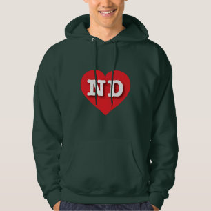 North Dakota Red Heart - I Liebe ND Hoodie