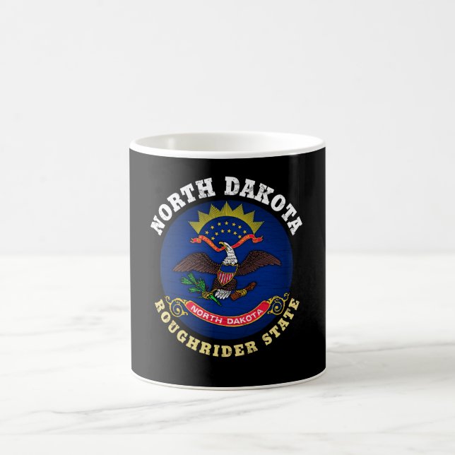 NORTH DAKOTA ROUGHRIDER STAAT FLAG KAFFEETASSE (Mittel)
