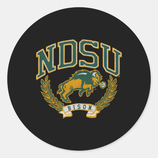 North Dakota Staat Bison Victory Runder Aufkleber (Vorderseite)