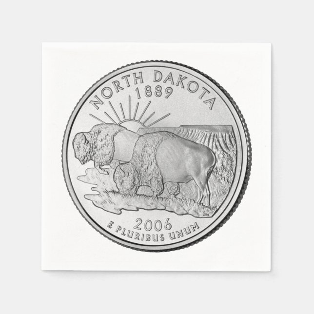 North Dakota Staat Quarter Serviette (Vorderseite)