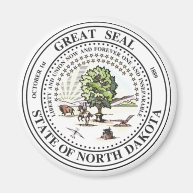 North Dakota Staat Siegel Magnet (Vorne)