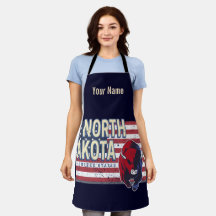 North Dakota Staat United Staaten Retro Map Vintag