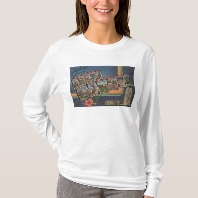 North Dakota (Staats-Hauptstadt/Blume) T-Shirt (Vorderseite)