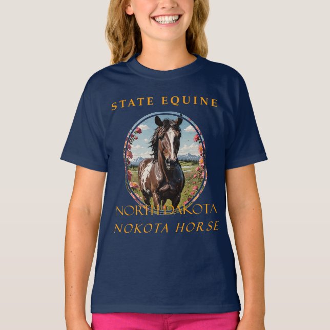 North Dakota Territory Pferd The Nokota T-Shirt (Vorderseite)
