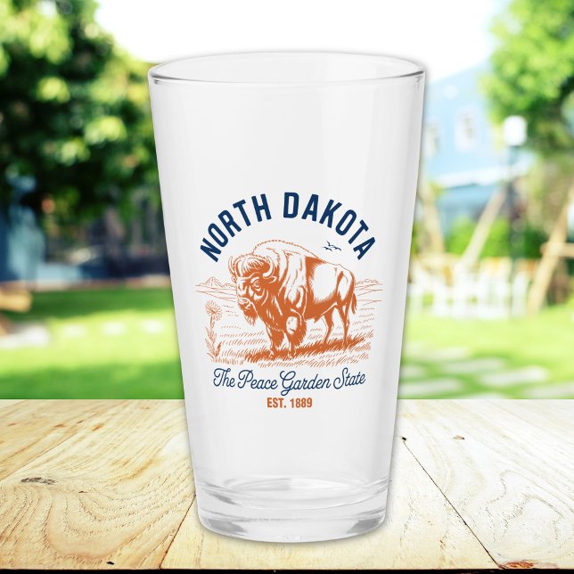 North Dakota The Peace Garden State Bison  Glas (Von Creator hochgeladen)