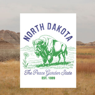 North Dakota The Peace Garden State Gegr. 1889 Postkarte