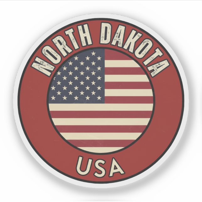 North Dakota United States of America Aufkleber (Vorderseite)
