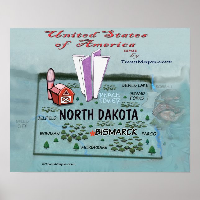 North Dakota USA Poster (Vorne)