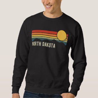 North Dakota USA Retro Sunset Style Design Sweatshirt