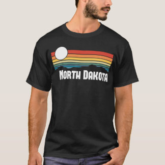 North Dakota Vintag Sunset 80er Retro Summer Staat T-Shirt