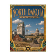 North Dakota Vintage Art Deco Golden Age